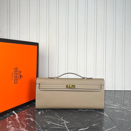 Hermes Kelly Clutch Μπεζ