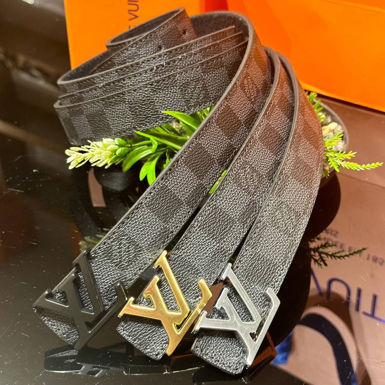 Louis Vuitton Black Damier Belt