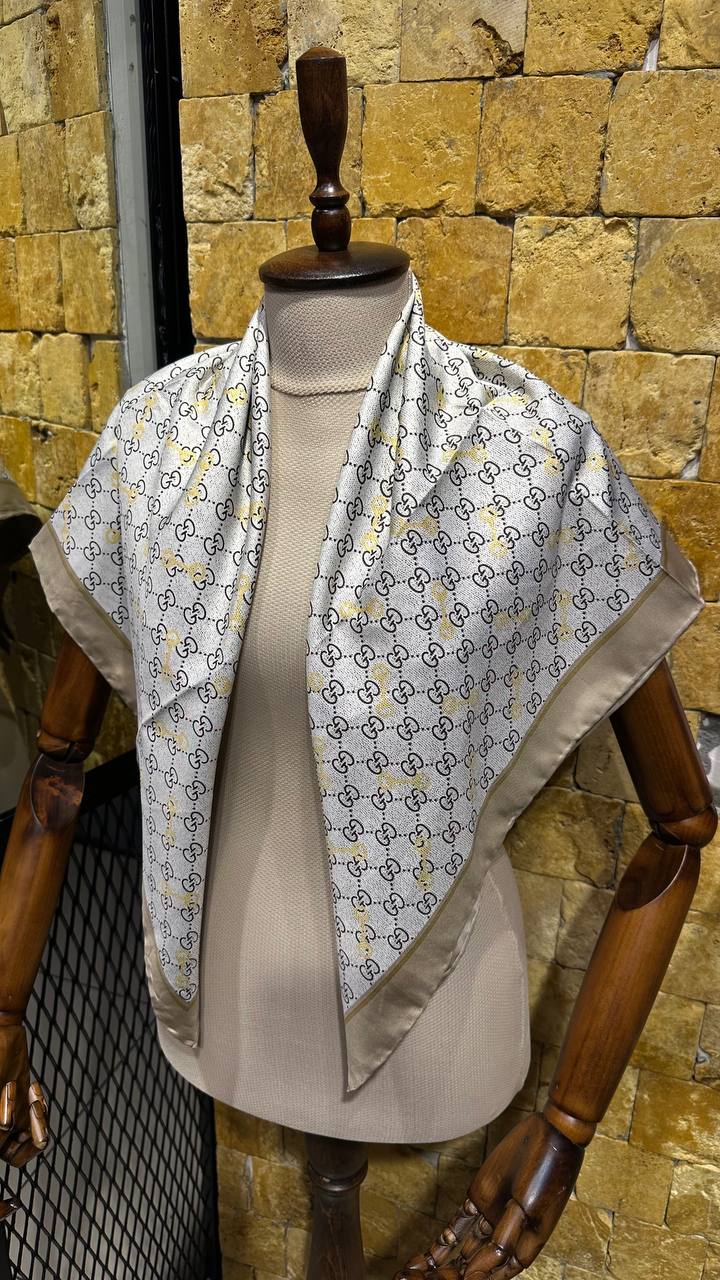Gucci Silk Scarf Beige