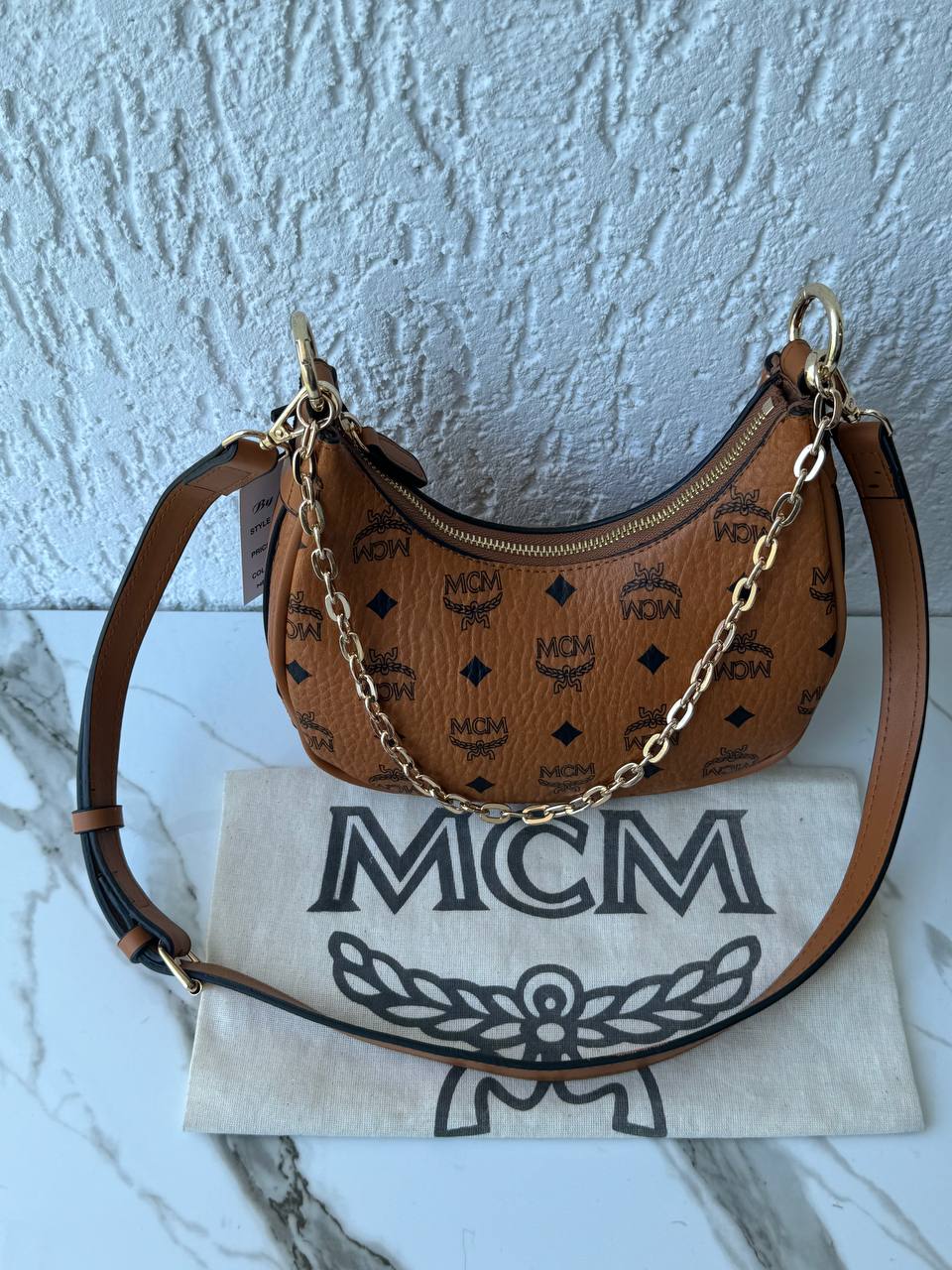 MCM Hobo Bag Cognac Visetos