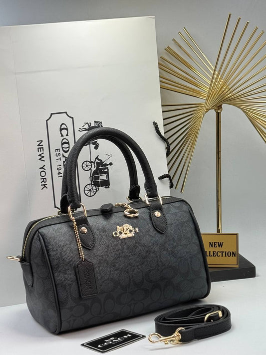 Coach Signature Satchel Bag Black