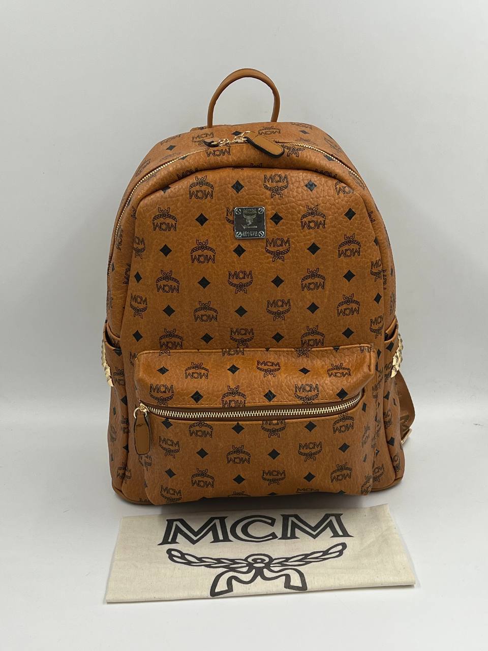 MCM Backpack Stark Cognac Visetos Big