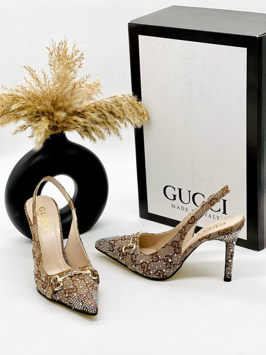 Gucci GG Slingback Pumps Beige