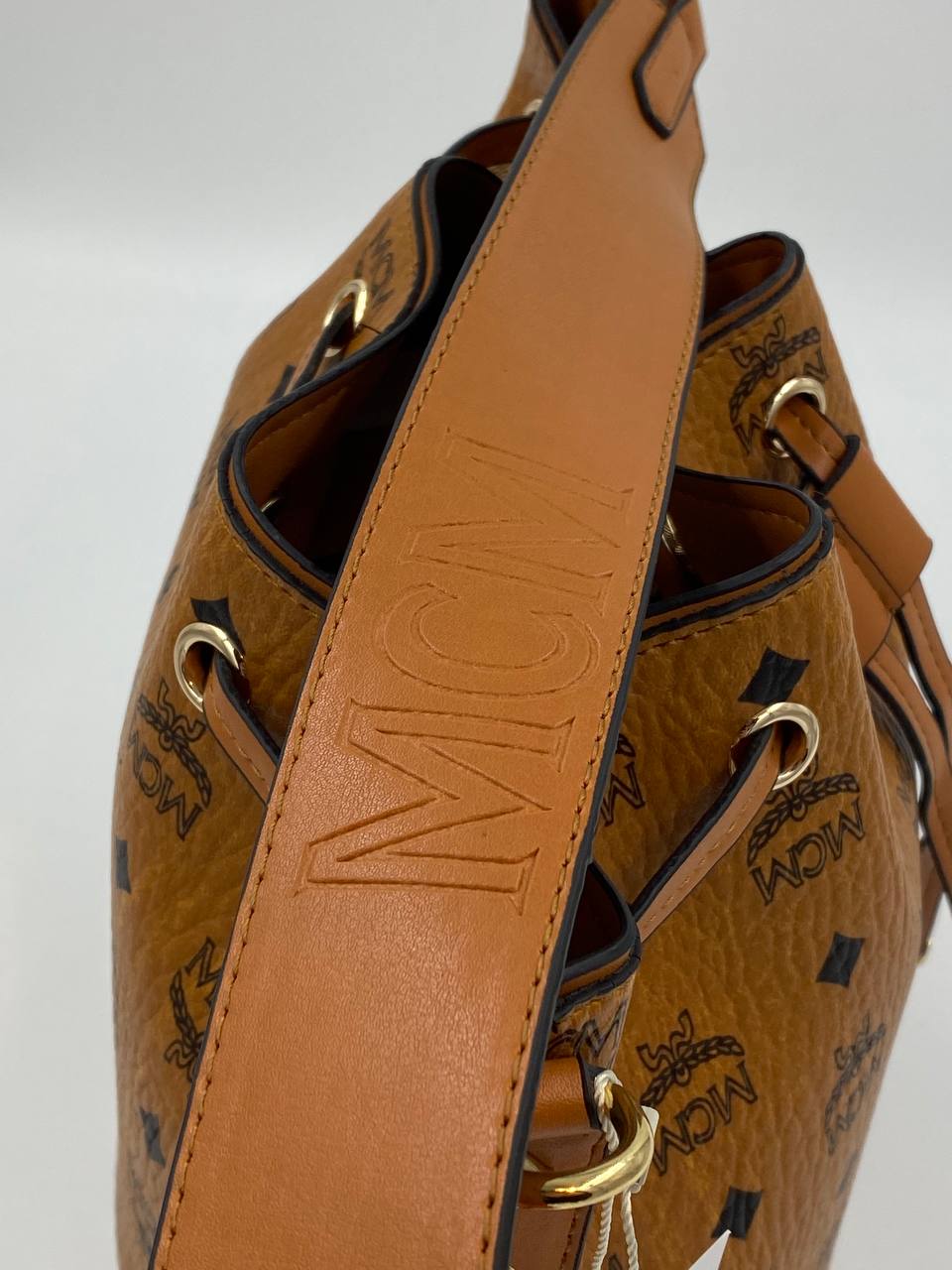 MCM Bucket Bag Cognac Visetos