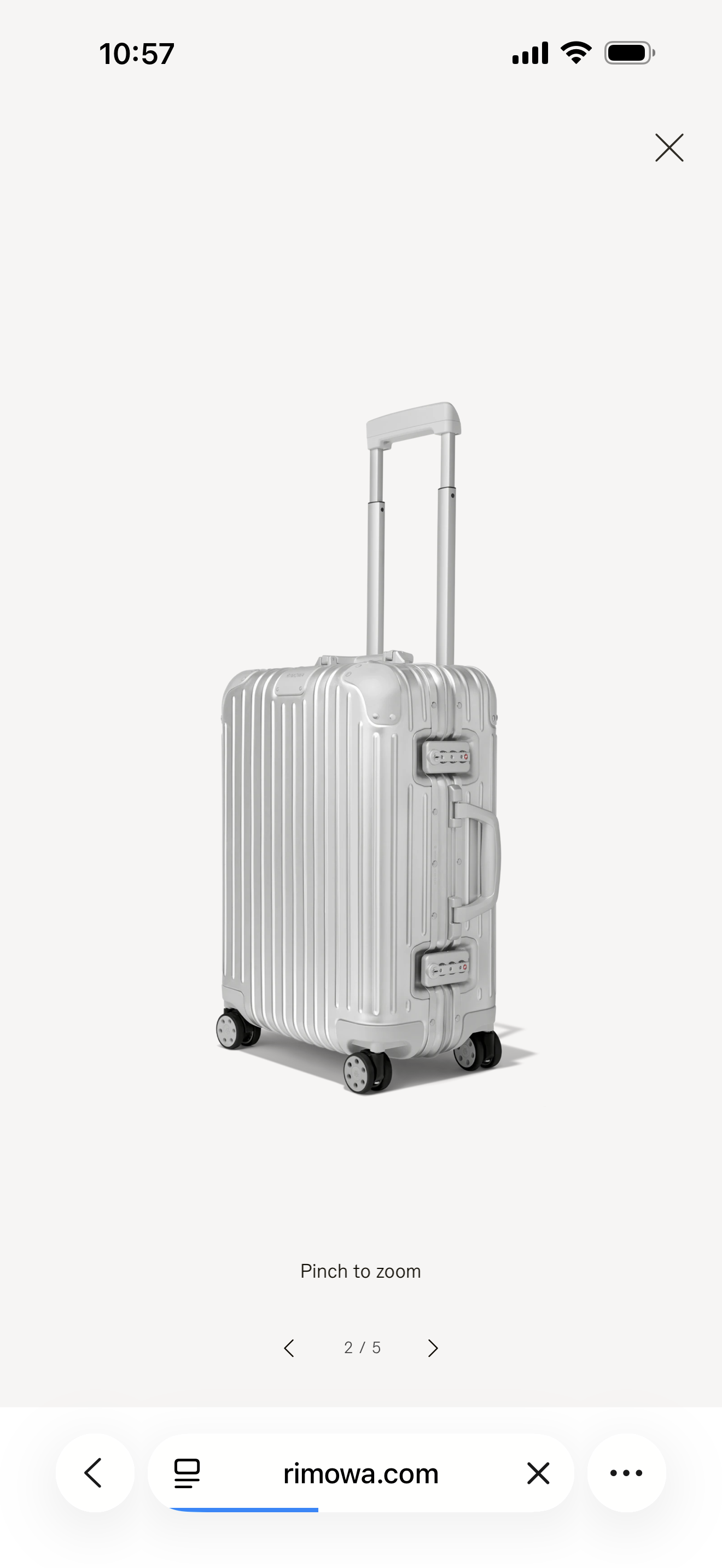 Rimowa Cabin Size Aluminium Suitcase Silver