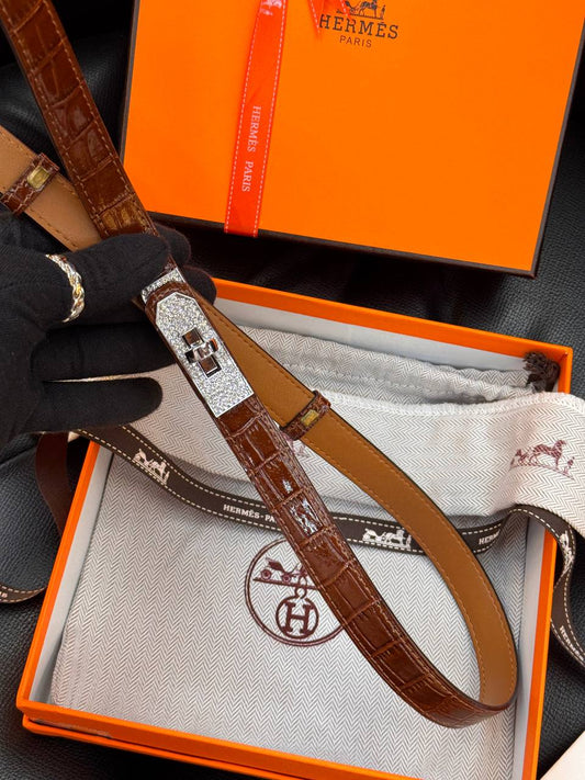 Kelly Belt Croco Brown