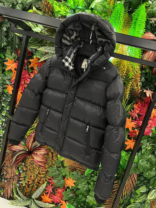Burberry Hooded Puffer Jacket Black