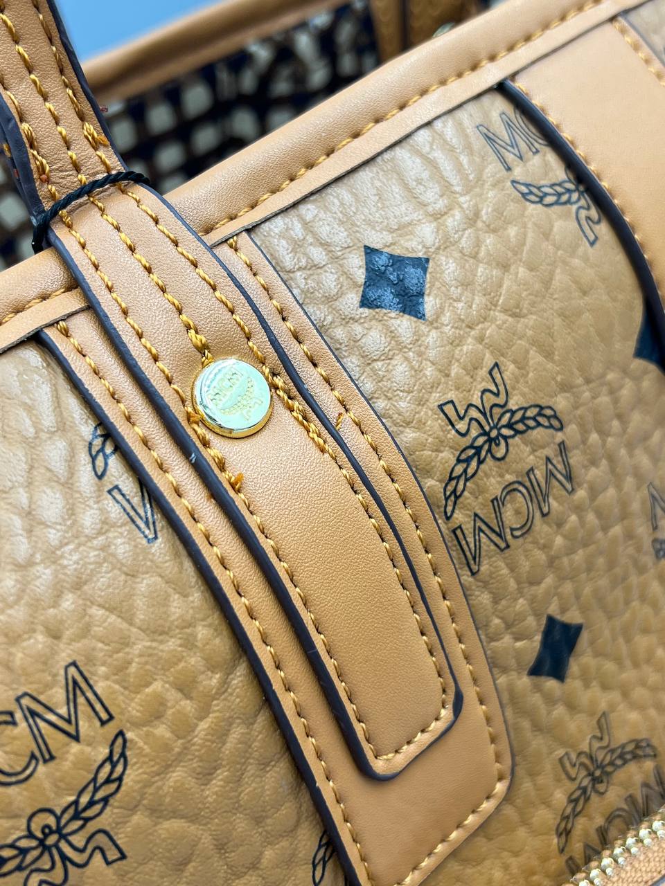 MCM Shopper Bag Cognac Set