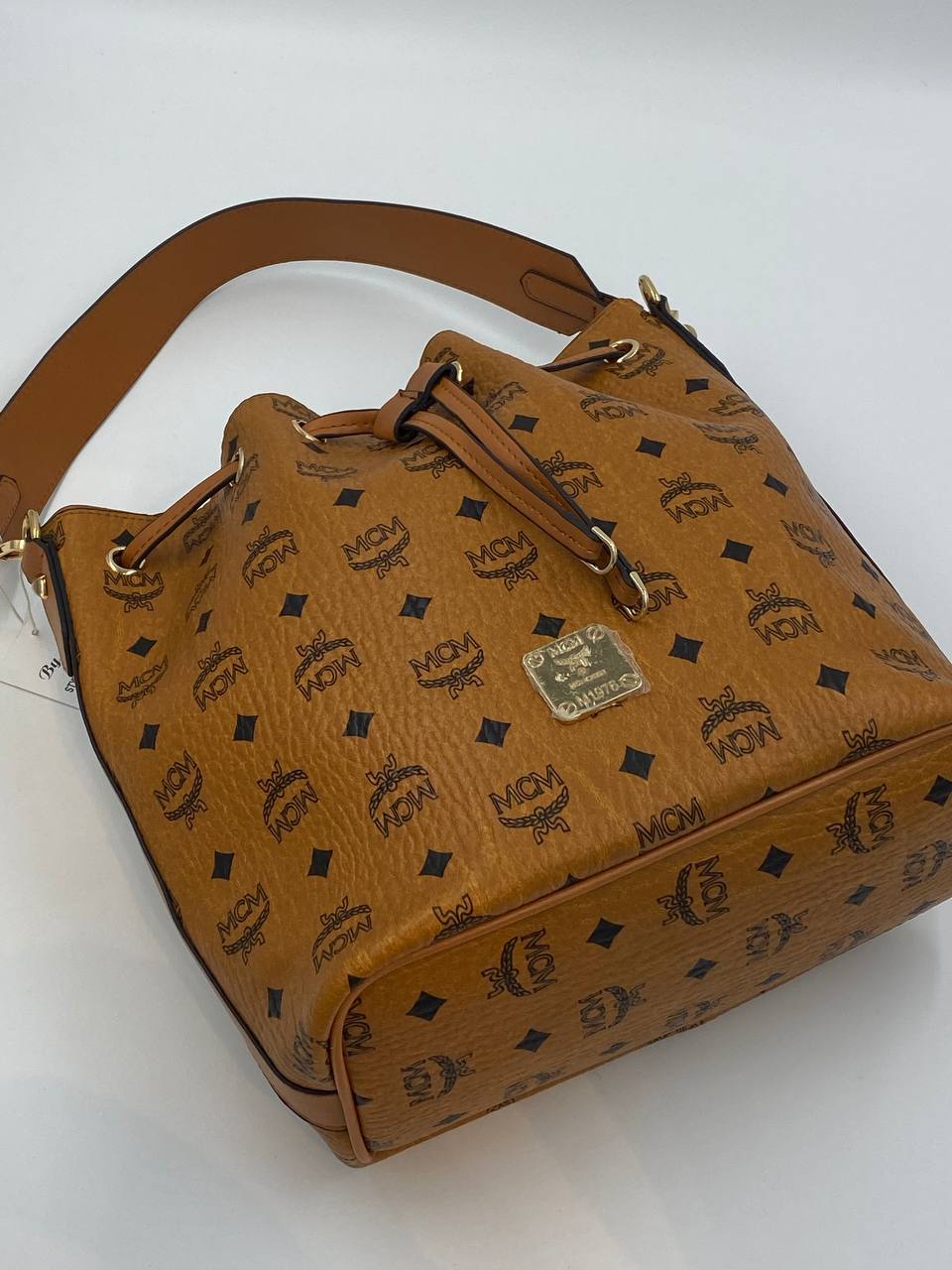 MCM Bucket Bag Cognac Visetos