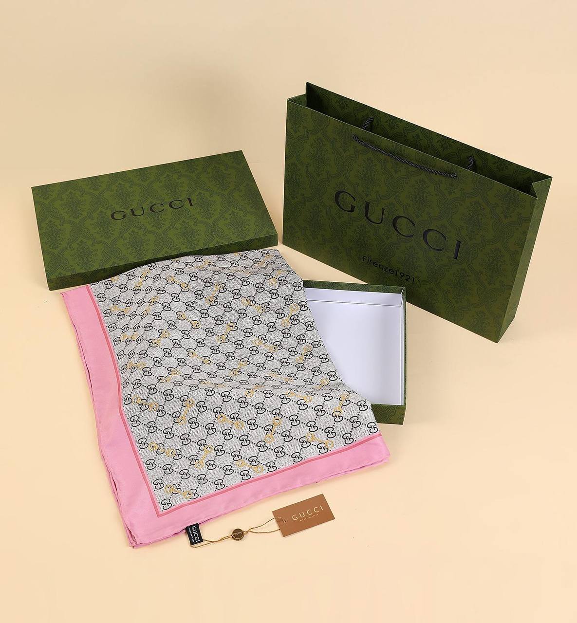 Gucci Silk Scarf Pink