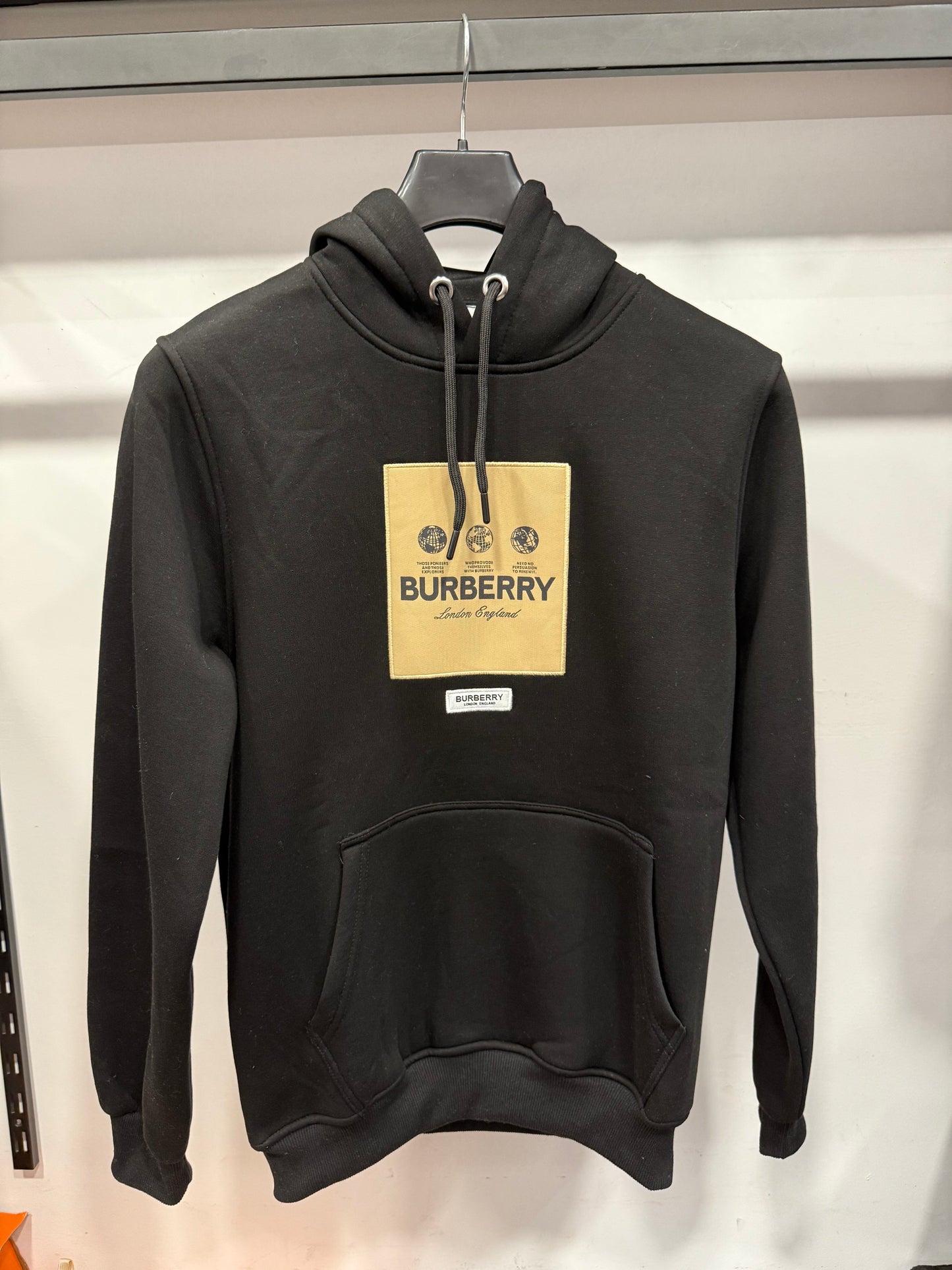 Burberry Logo Patch Hoodie Black