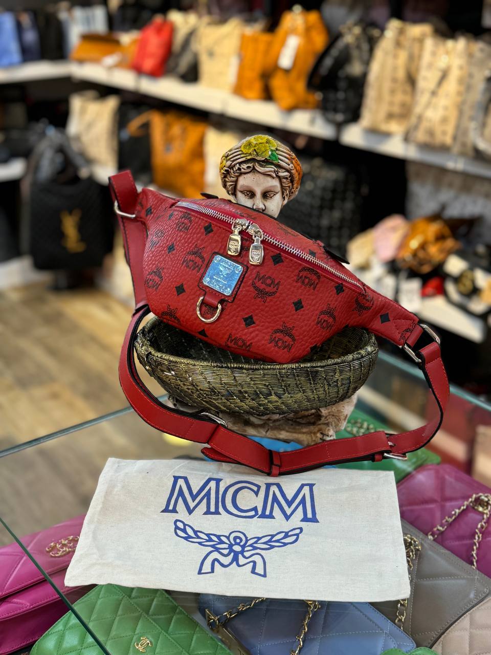 MCM Belt Bag Red Visetos