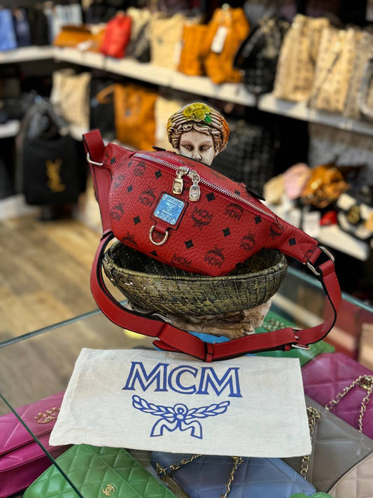 MCM Belt Bag Red Visetos