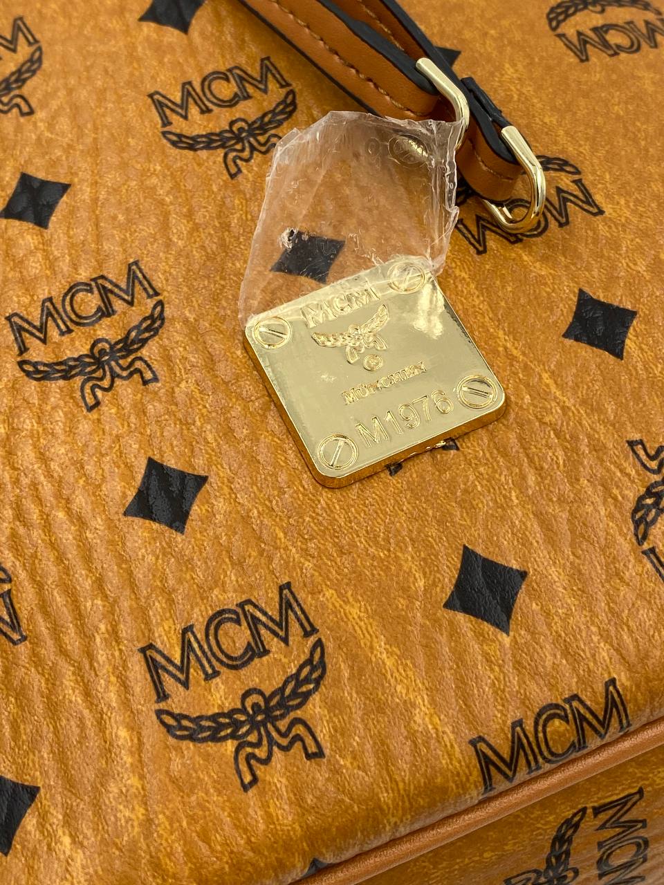 MCM Bucket Bag Cognac Visetos