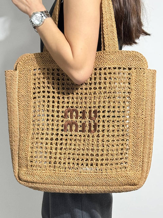 Miu Miu Raffia Tote Bag