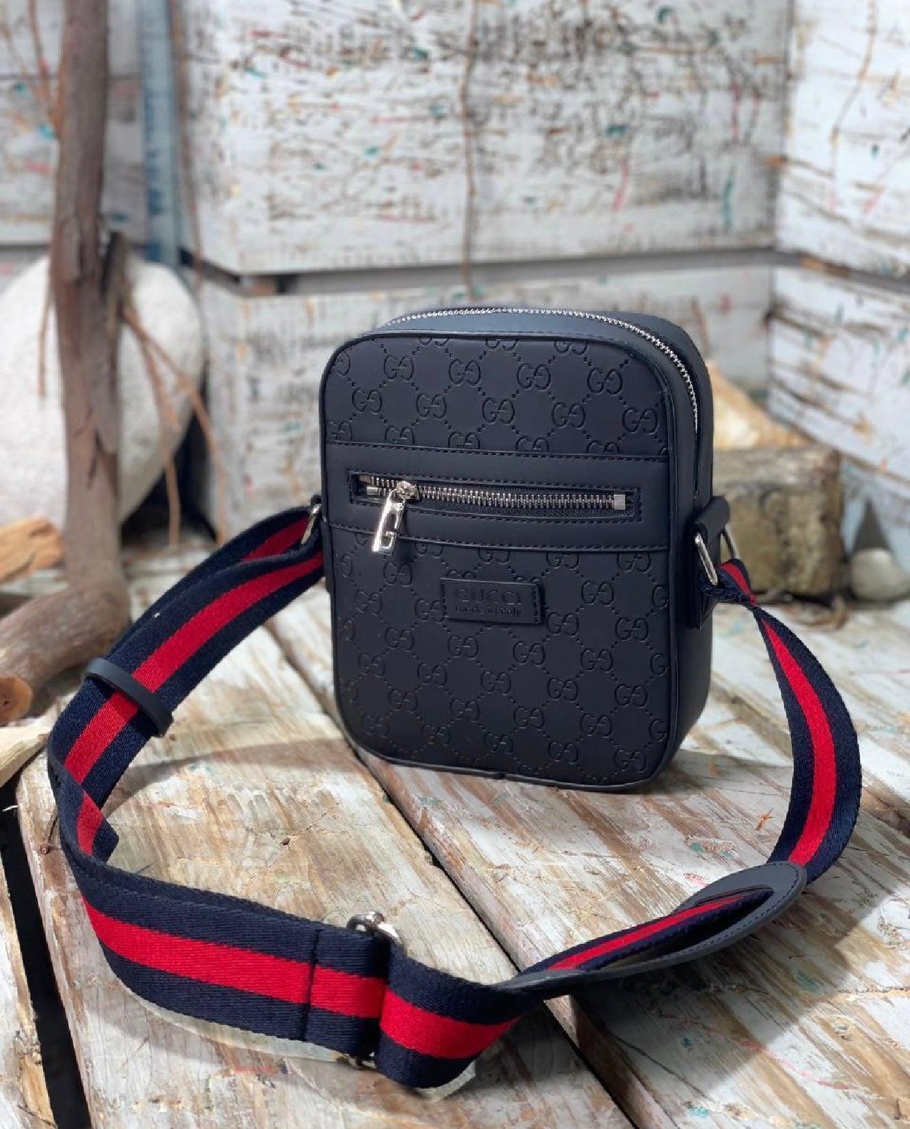 Gucci GG Supreme Crossbody Bag Black