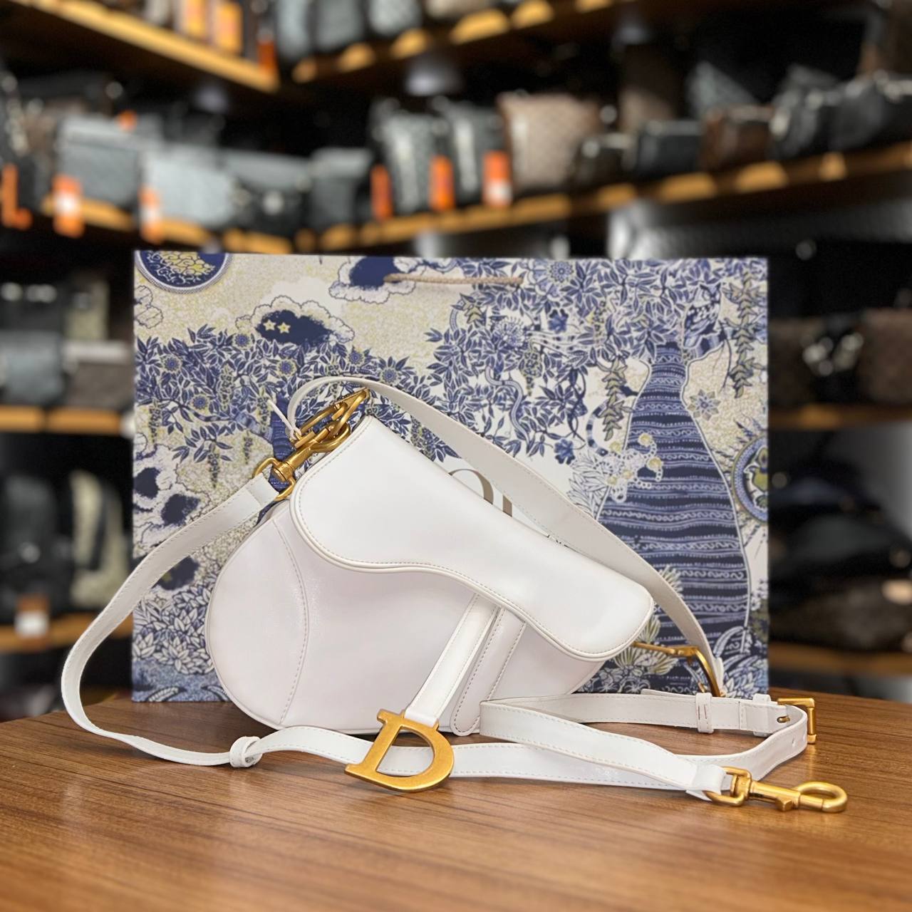 Christian Dior Saddle Bag White