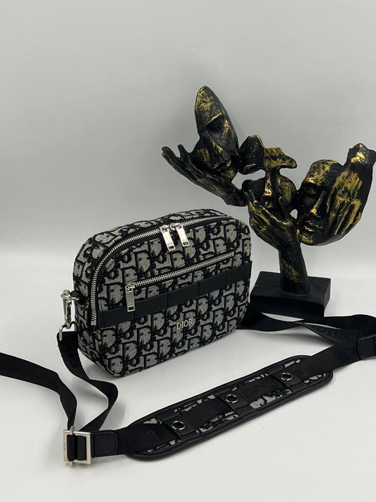 Christian Dior Oblique Crossbody Bag Γκρι/Μαύρη