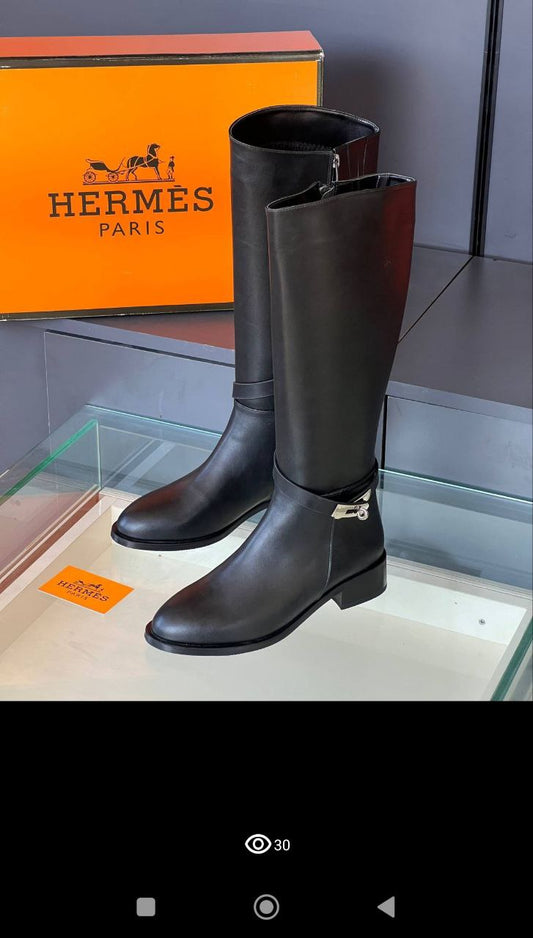 Hermes Μπότες Kelly Μαύρες