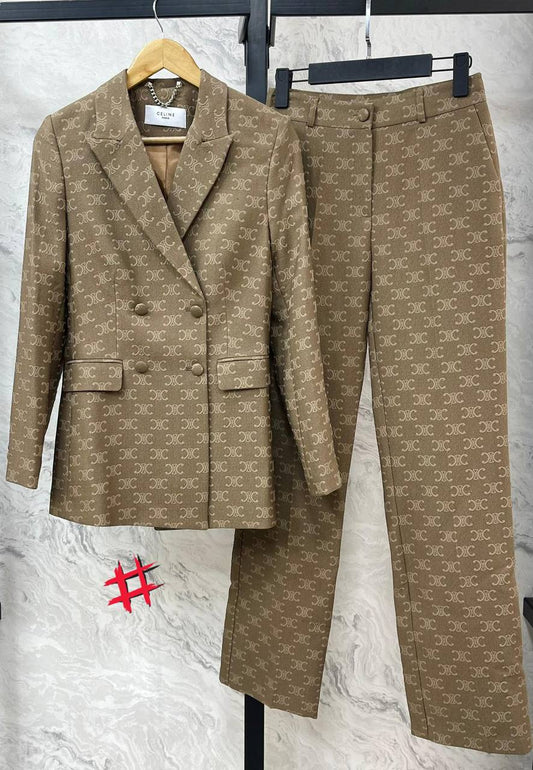 Celine Monogram Camel Suit Set