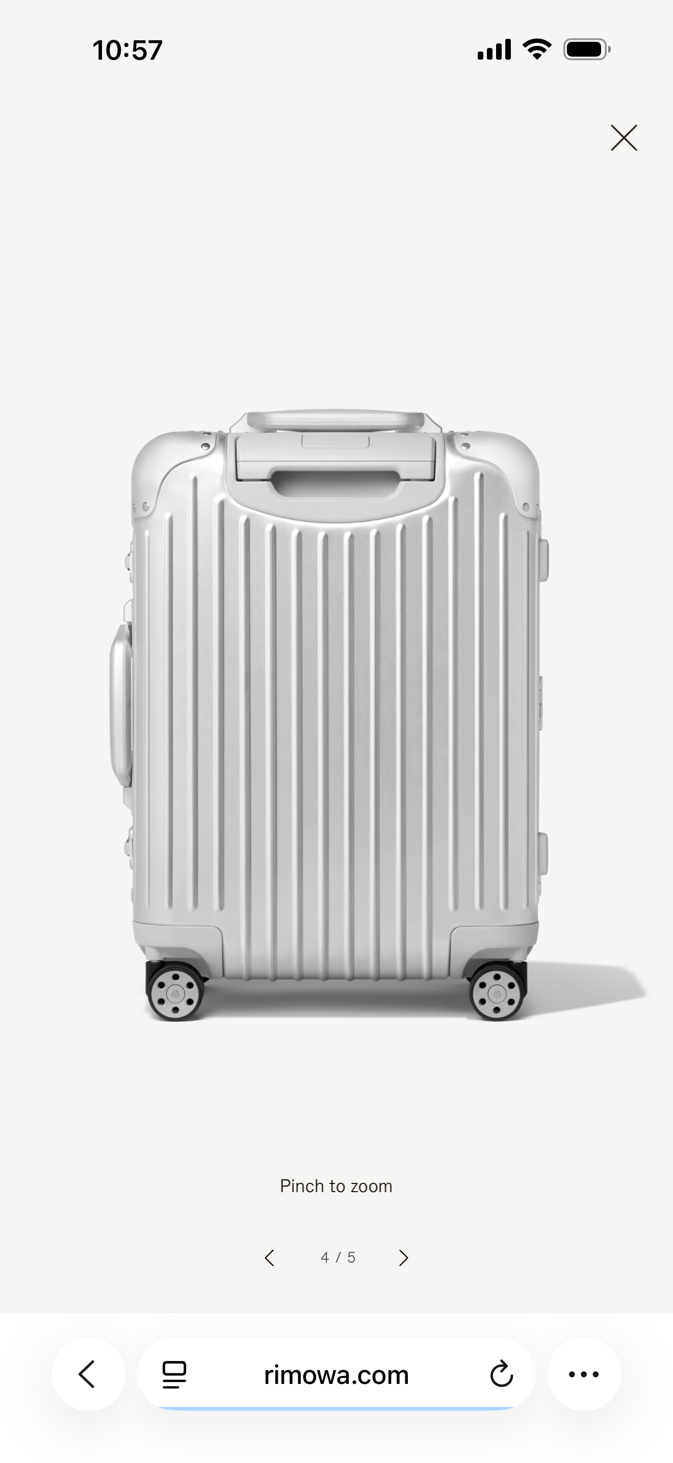 Rimowa Cabin Size Aluminium Suitcase Silver