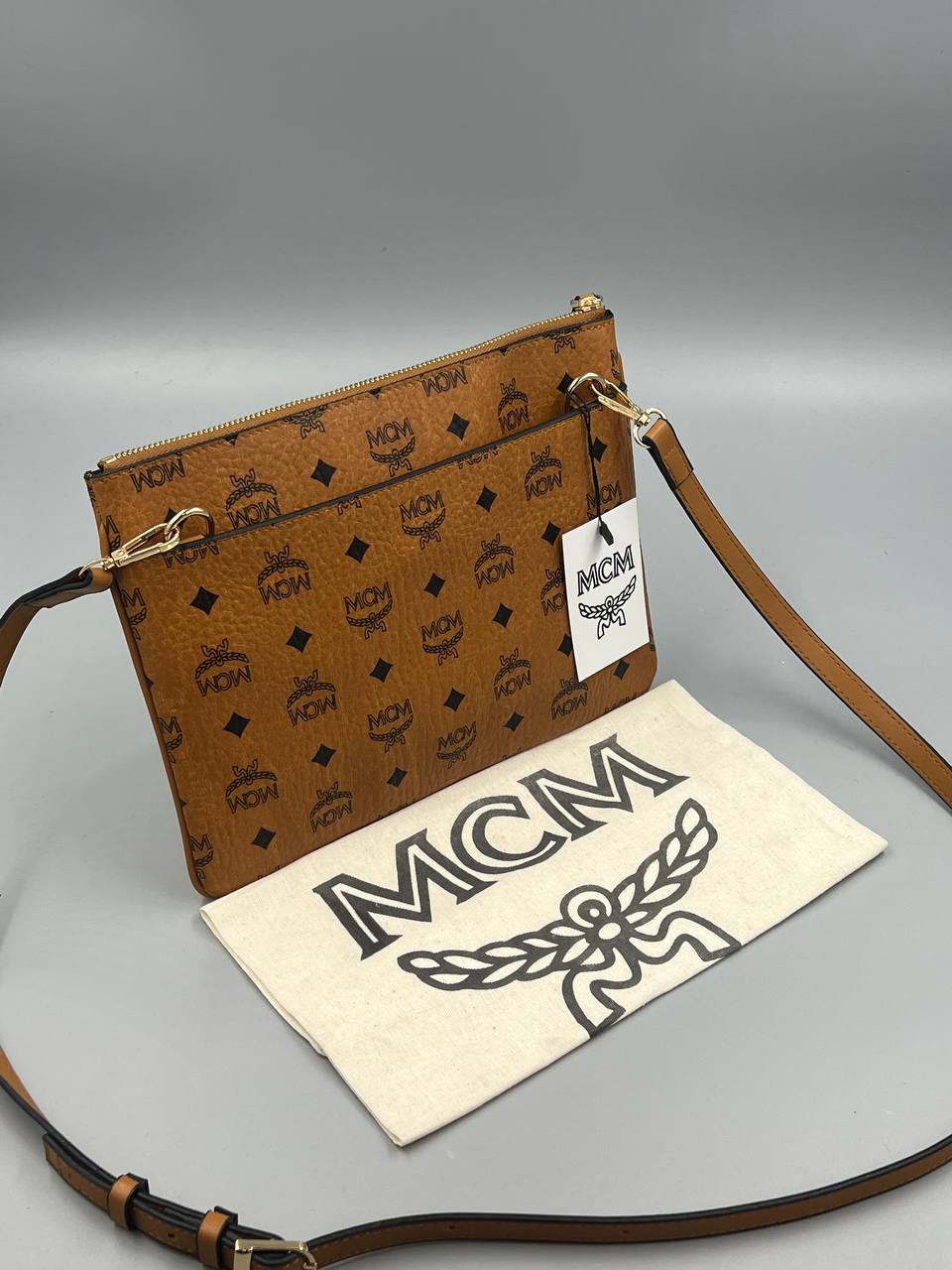MCM Pouch Cognac Visetos