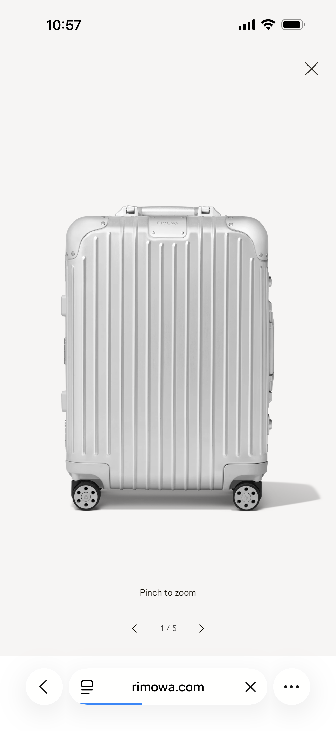 Rimowa Cabin Size Aluminium Suitcase Silver