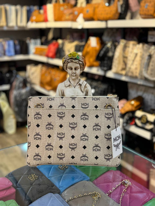 MCM Pouch Beige Visetos