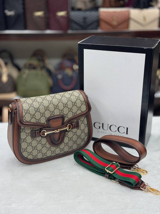 Gucci Horsebit Shoulder Bag Brown