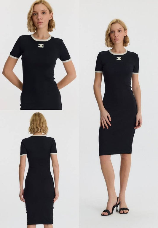 CELINE Triomphe Black Dress