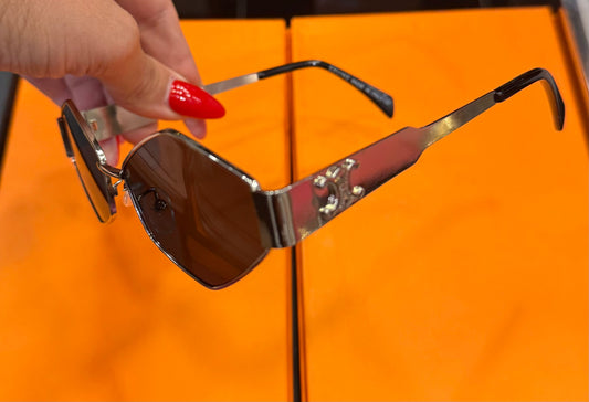 CELINE Triomphe Metal Geometric Sunglasses Gold