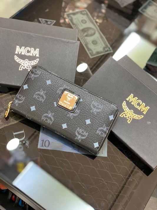 MCM Wallet Black Visetos