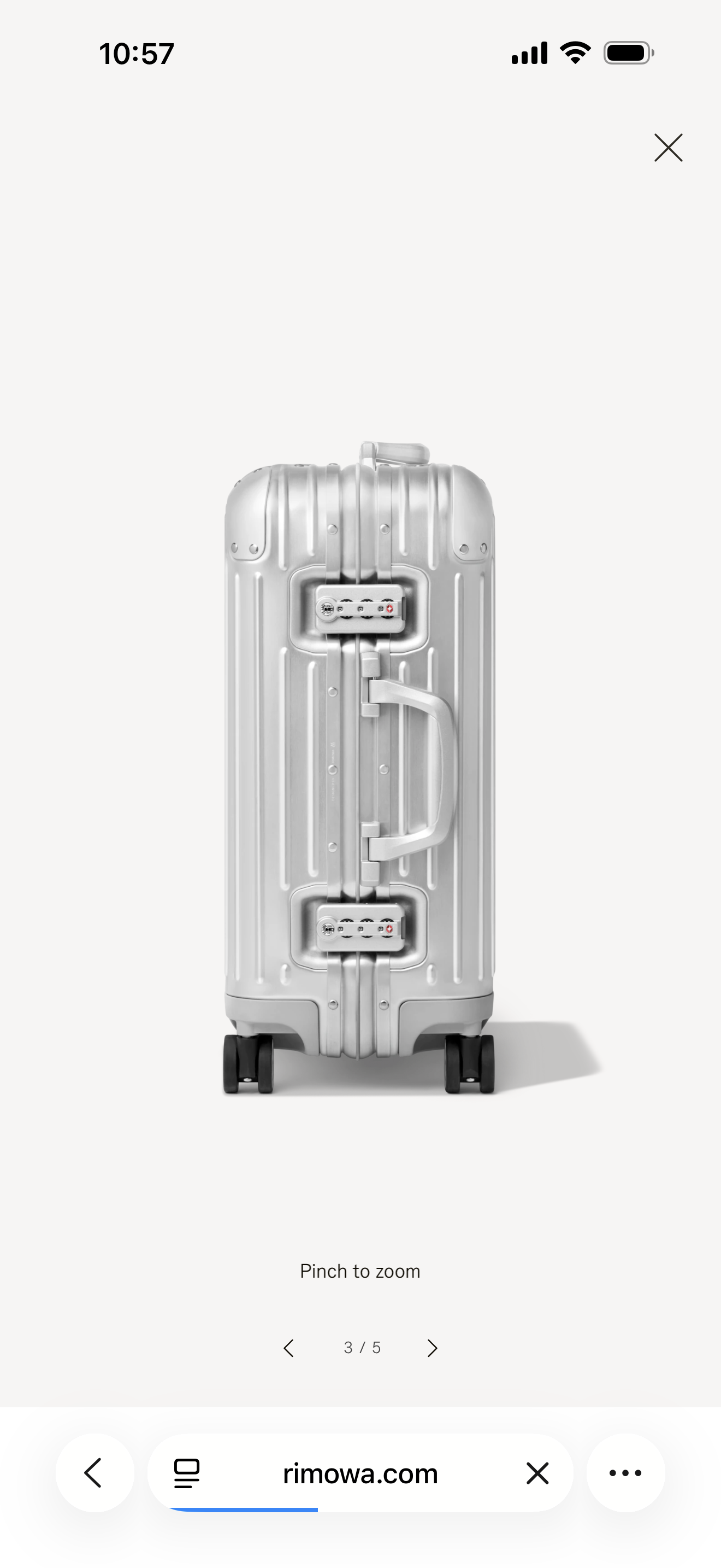 Rimowa Cabin Size Aluminium Suitcase Silver