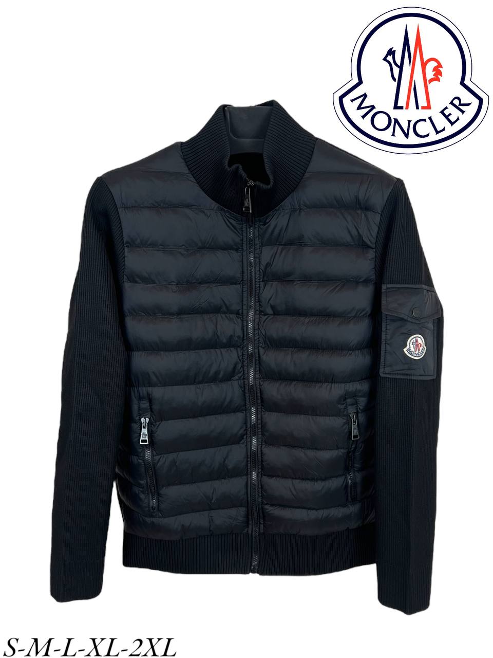 Moncler Knit Sleeve Down Jacket Black