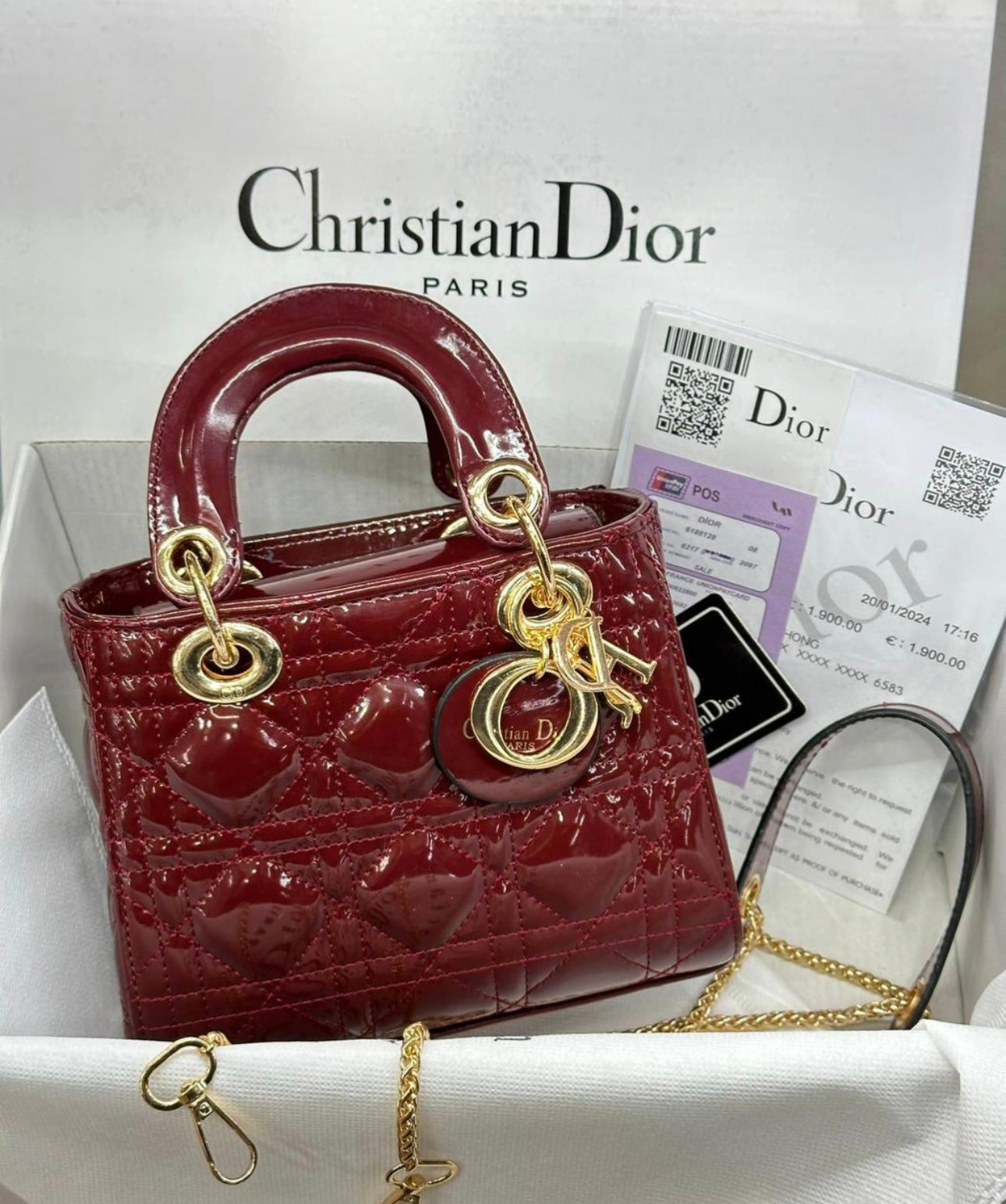 Lady Dior Bag Bordeaux