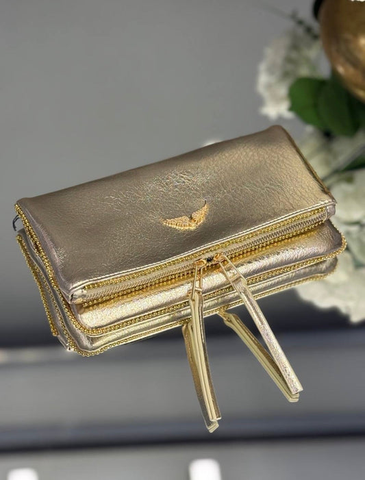 Zadig & Voltaire Rock Metallic Wallet Gold