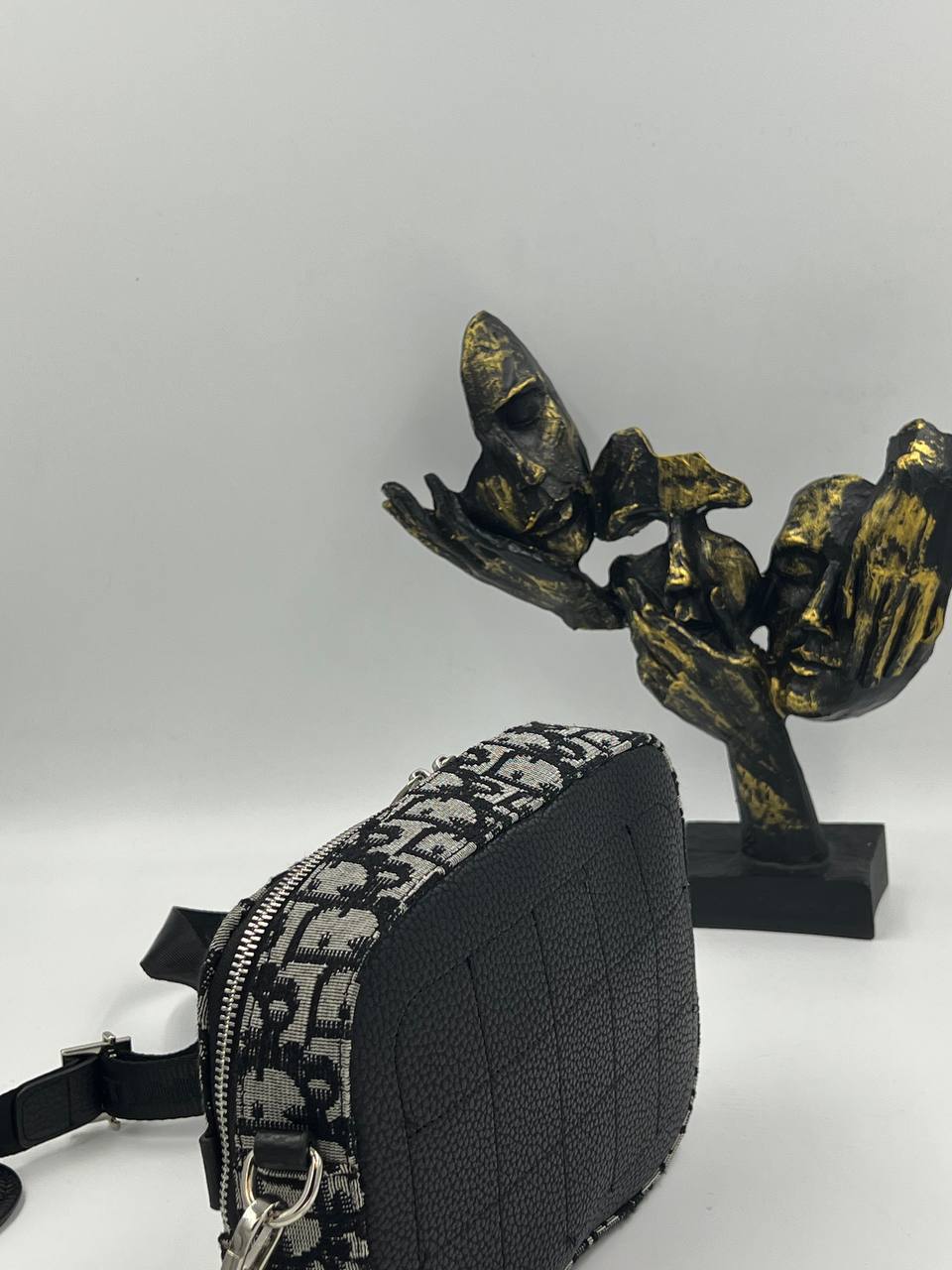 Christian Dior Oblique Crossbody Bag Γκρι/Μαύρη