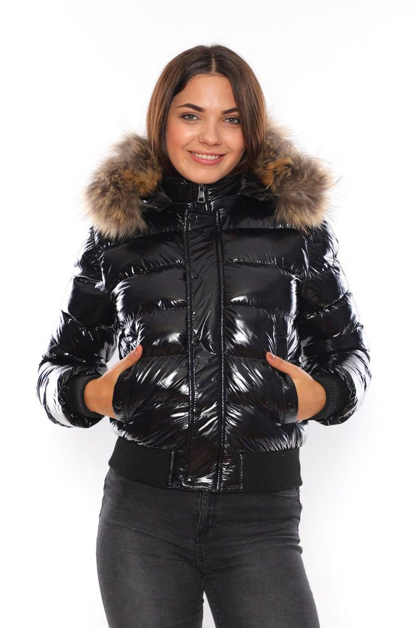 Moncler Fur Hood Puffer Jacket Black