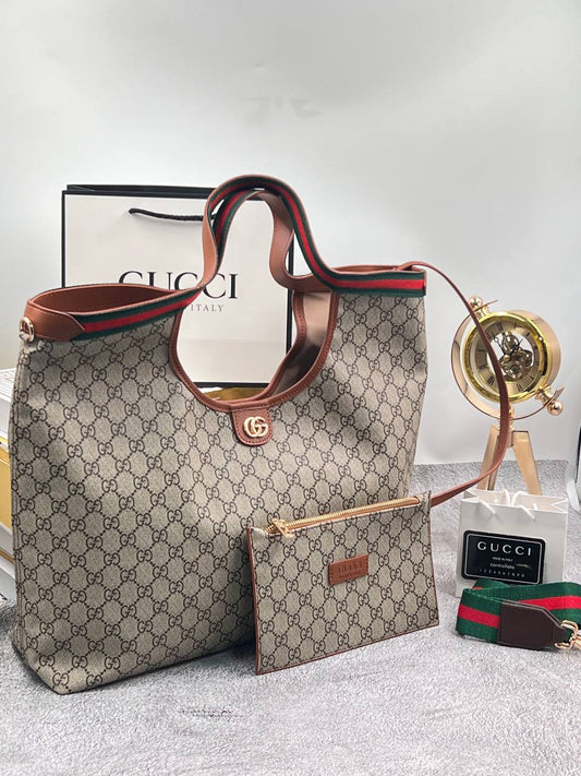 Gucci Ophidia GG Supreme Shopper Bag Beige Brown