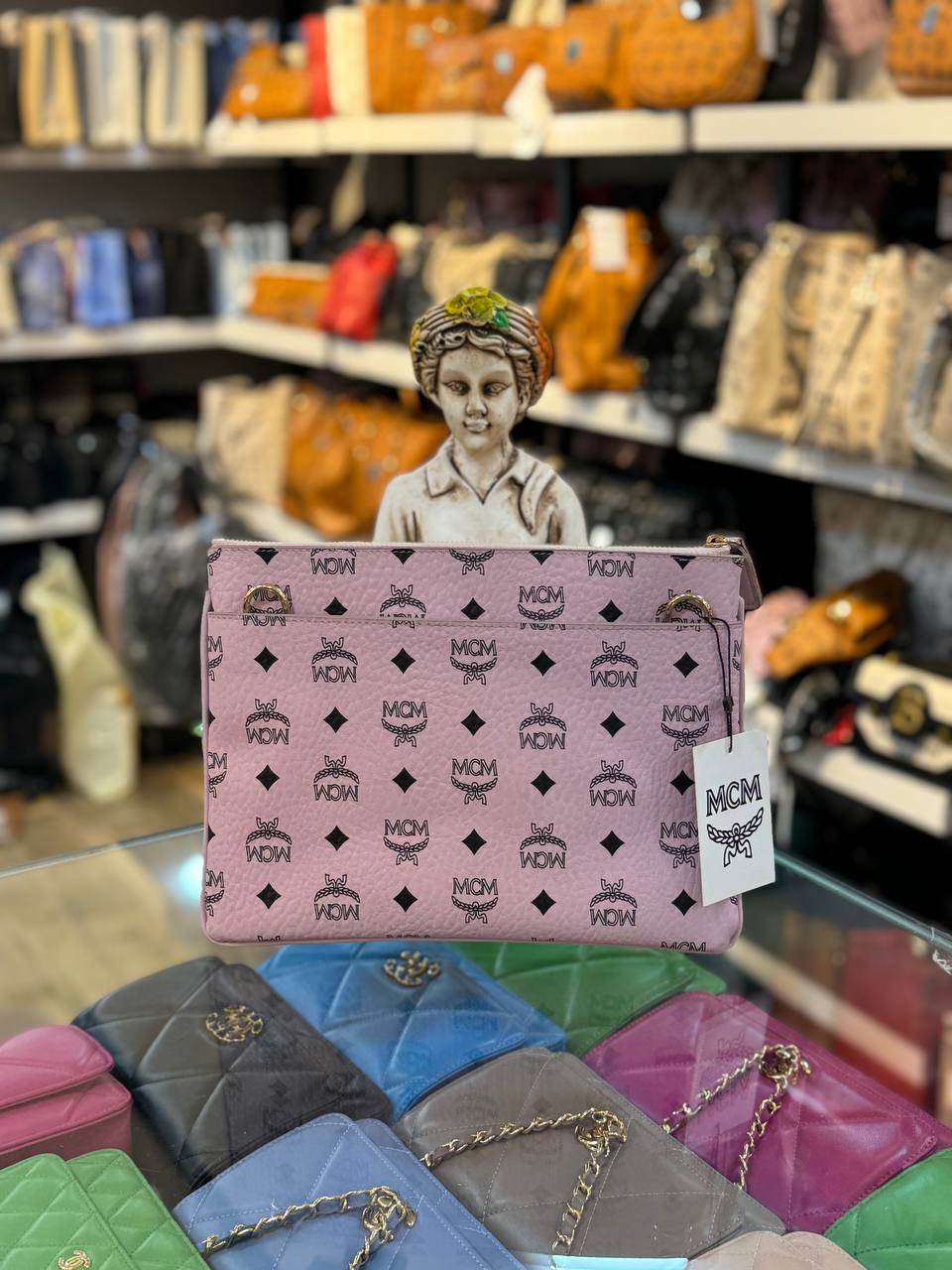 MCM Pouch Pink Visetos