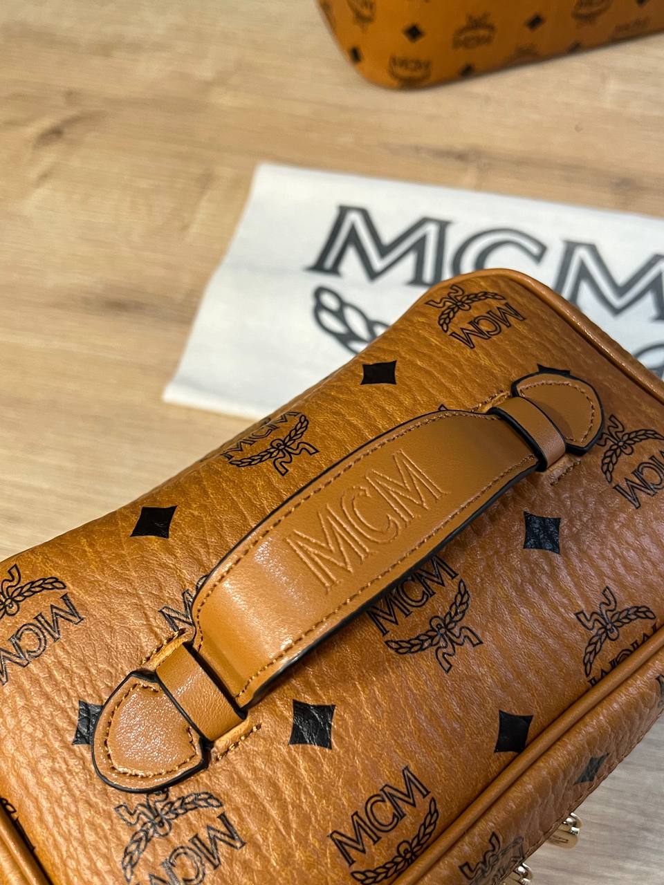 MCM Vanity Case Set Cognac