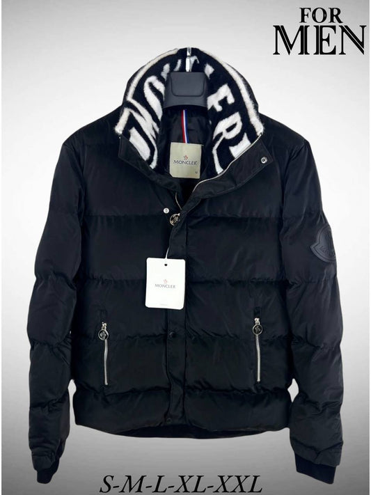 Moncler Logo Collar Puffer Jacket Black