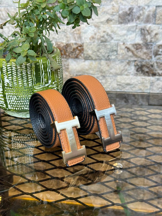 Hermès H Reversible Belt Brown/Black Silver