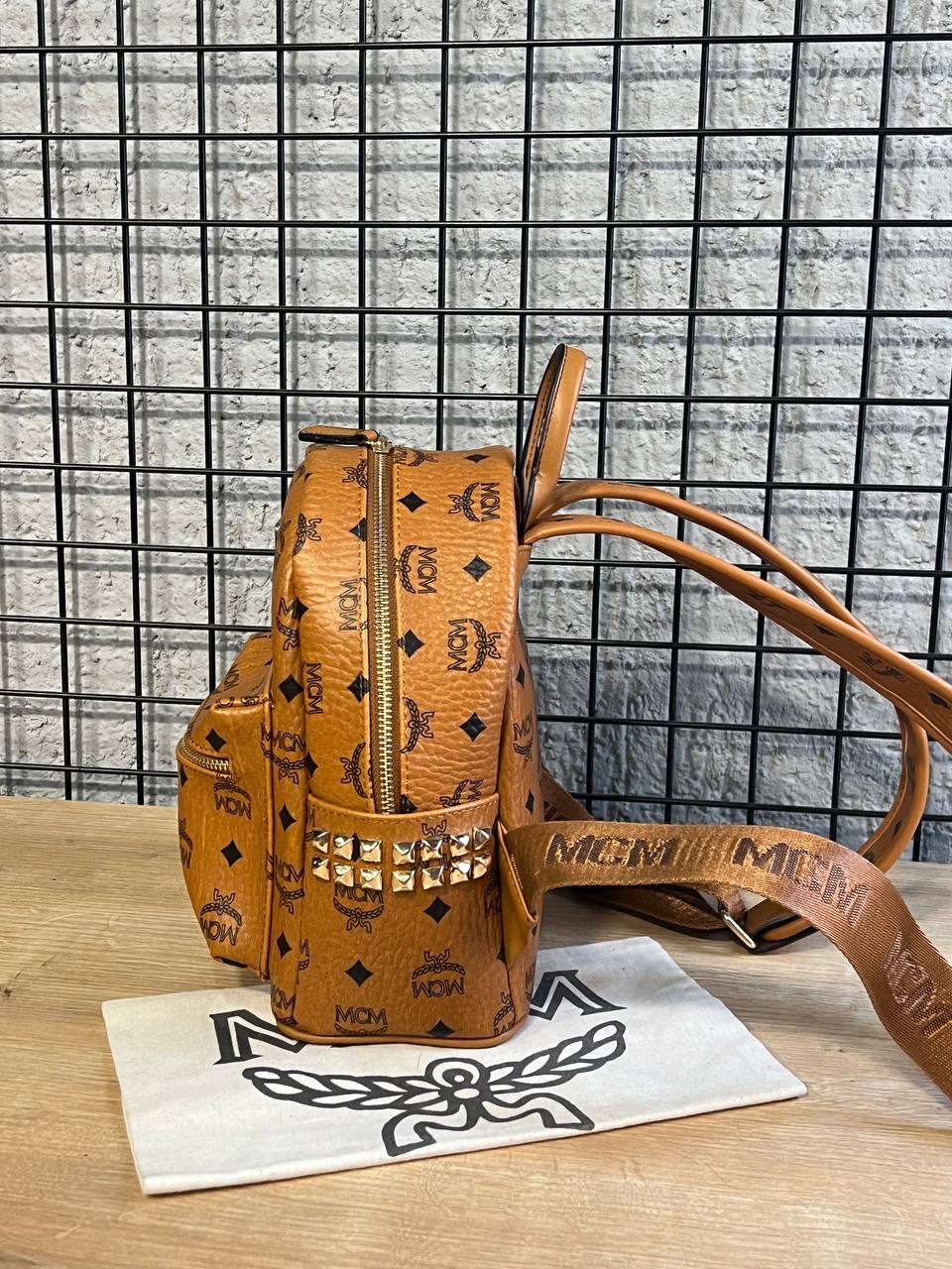 MCM Stark Backpack Mini Cognac Visetos
